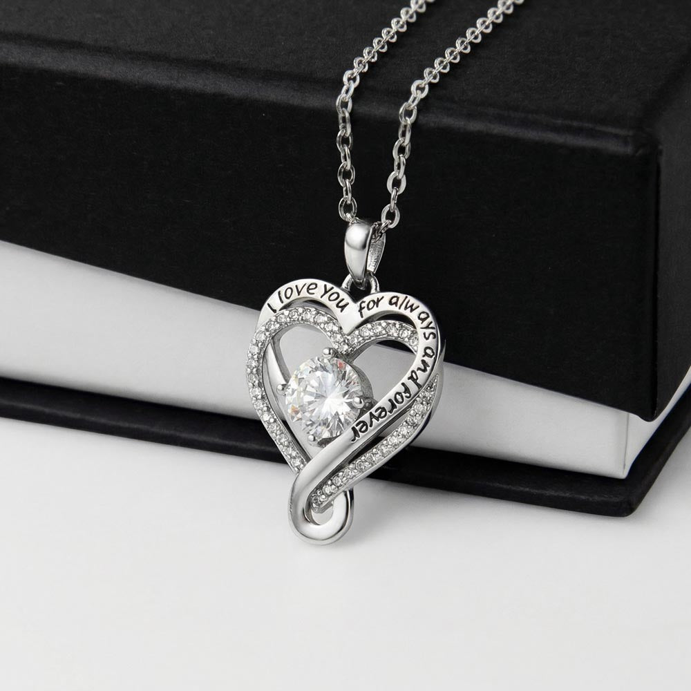 To My Beautiful Wife - I Love You For Always And Forever - Heart Necklace