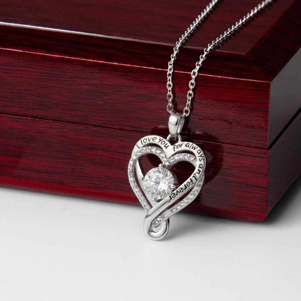 To My Beautiful Wife - I Love You For Always And Forever - Heart Necklace