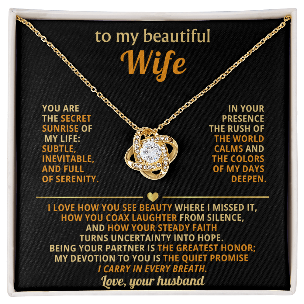 To My Beautiful Wife - You Are The Secret Sunrise Of My Life - Love Your Husband