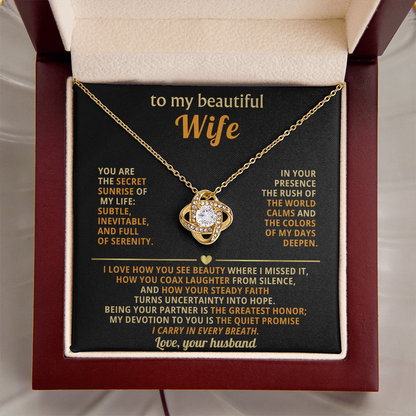 To My Beautiful Wife - You Are The Secret Sunrise Of My Life - Love Your Husband