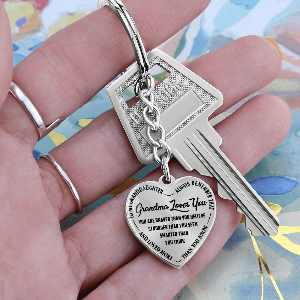 Grandma Loves You - Heart Keychain