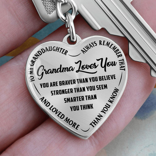 Grandma Loves You - Heart Keychain