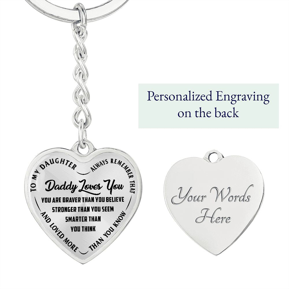 Daddy Loves You - Heart Keychain