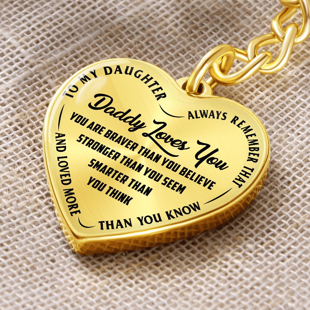 Daddy Loves You - Heart Keychain