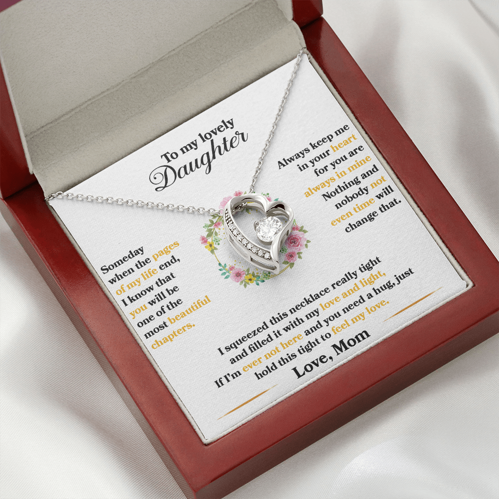 Daughter - Always keep Me In Your Heart - Forever Love Necklace