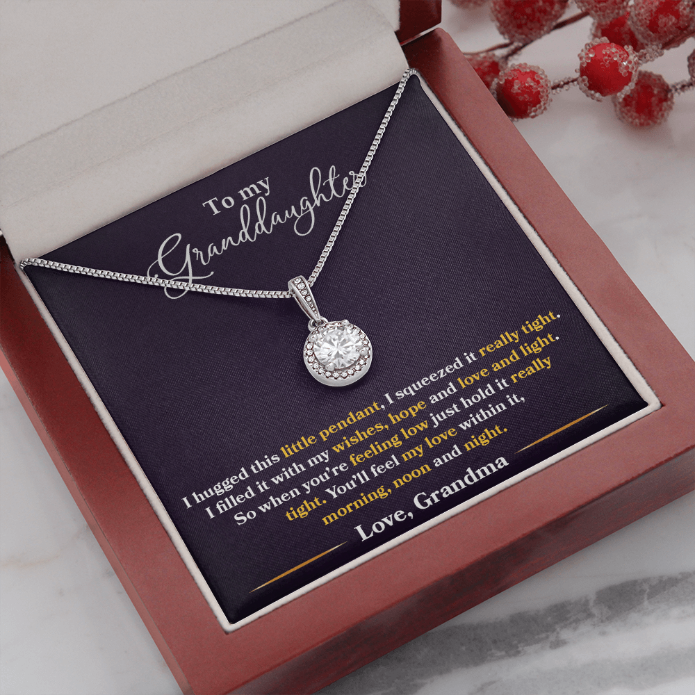 I Hugged This Little Pendant - Love Grandma - Eternal Hope Necklace