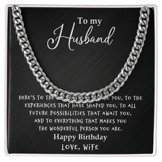 Husband - Wonderful Person - Cuban Link Chain