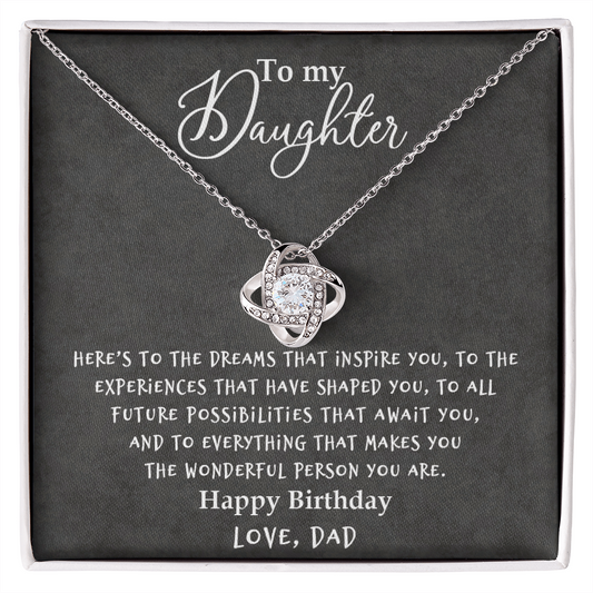 Daughter - Wonderful Person - Love Knot Necklace