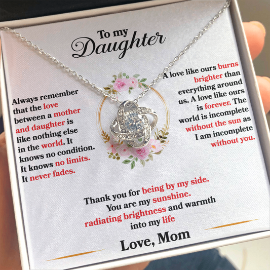Daughter - Love Between Mother And Daughter - Love Knot Necklace
