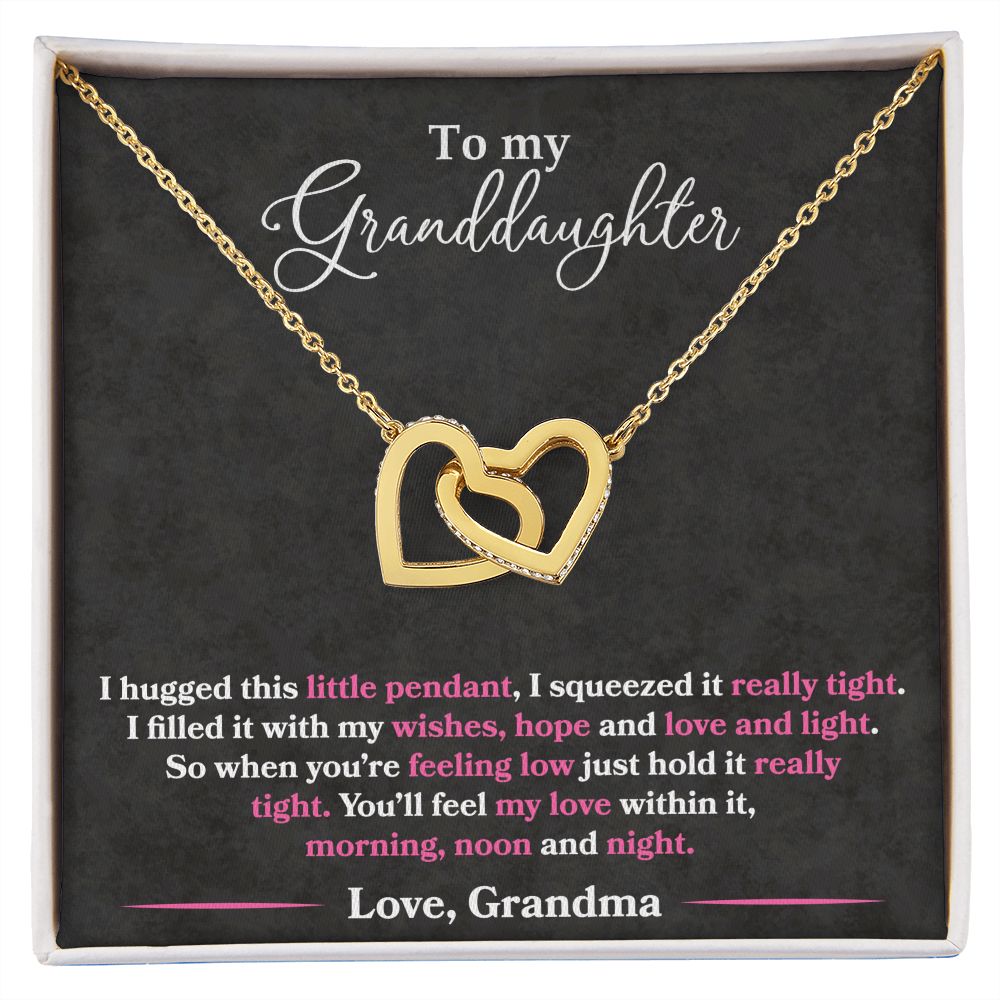 To My Granddaughter - I Hugged This Little Pendant - Love Grandma