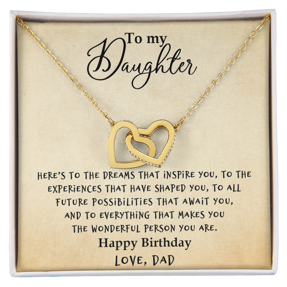 Daughter - Dreams - Interlocking Hearts Necklace