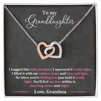 To My Granddaughter - I Hugged This Little Pendant - Love Grandma