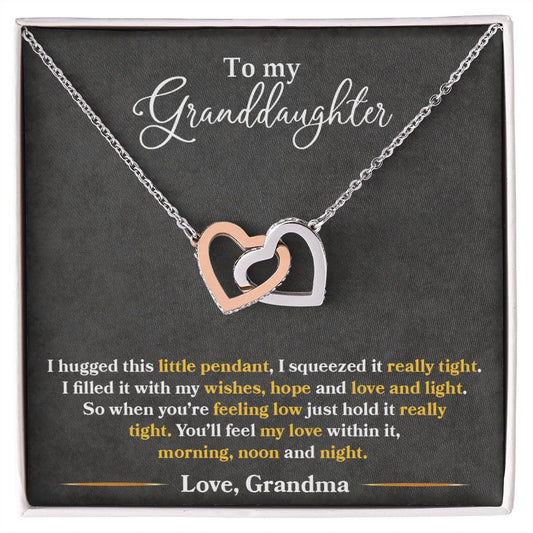 Granddaughter - I Hugged This Little Pendant - Love Grandma