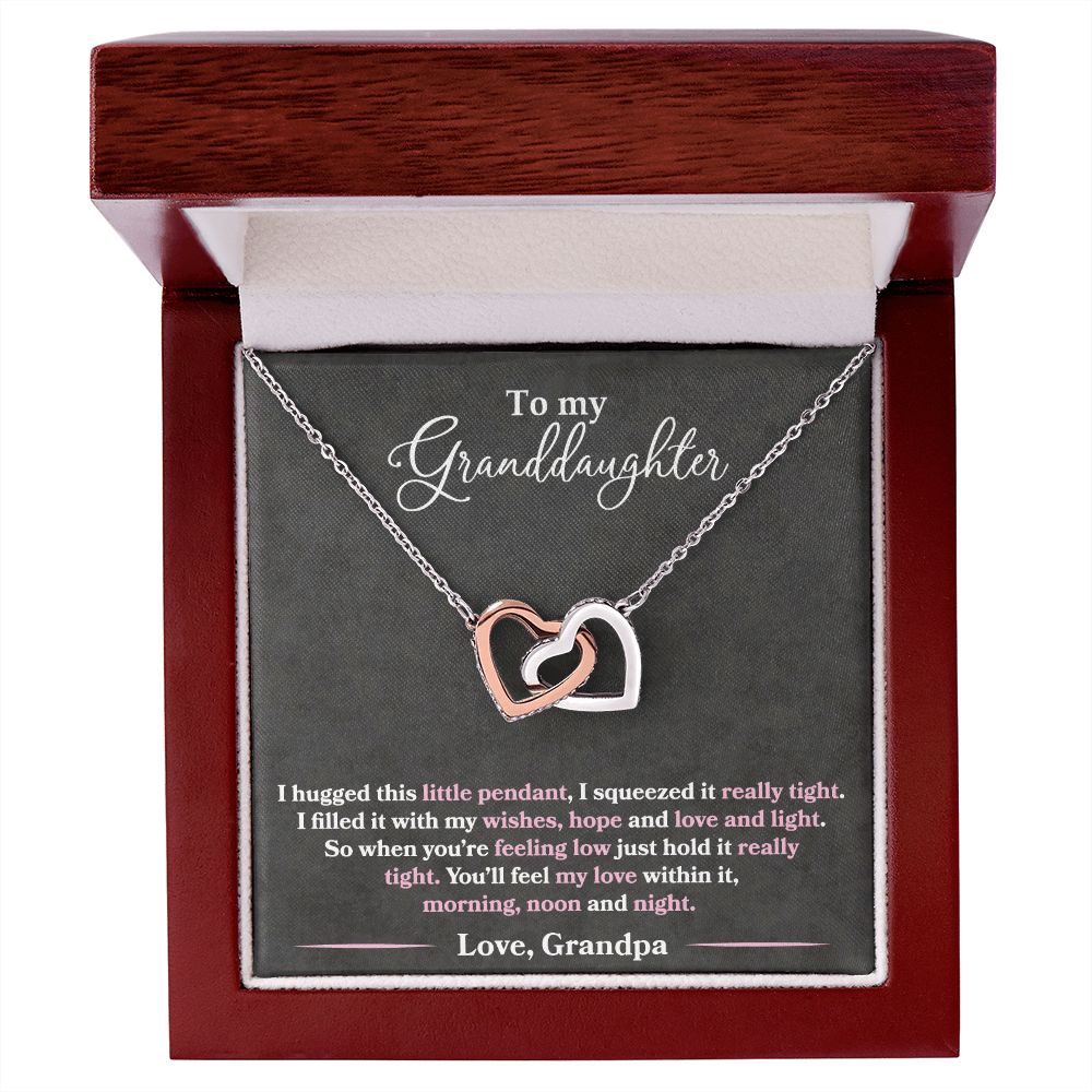 Granddaughter - I Hugged This Little Pendant - Love Grandpa