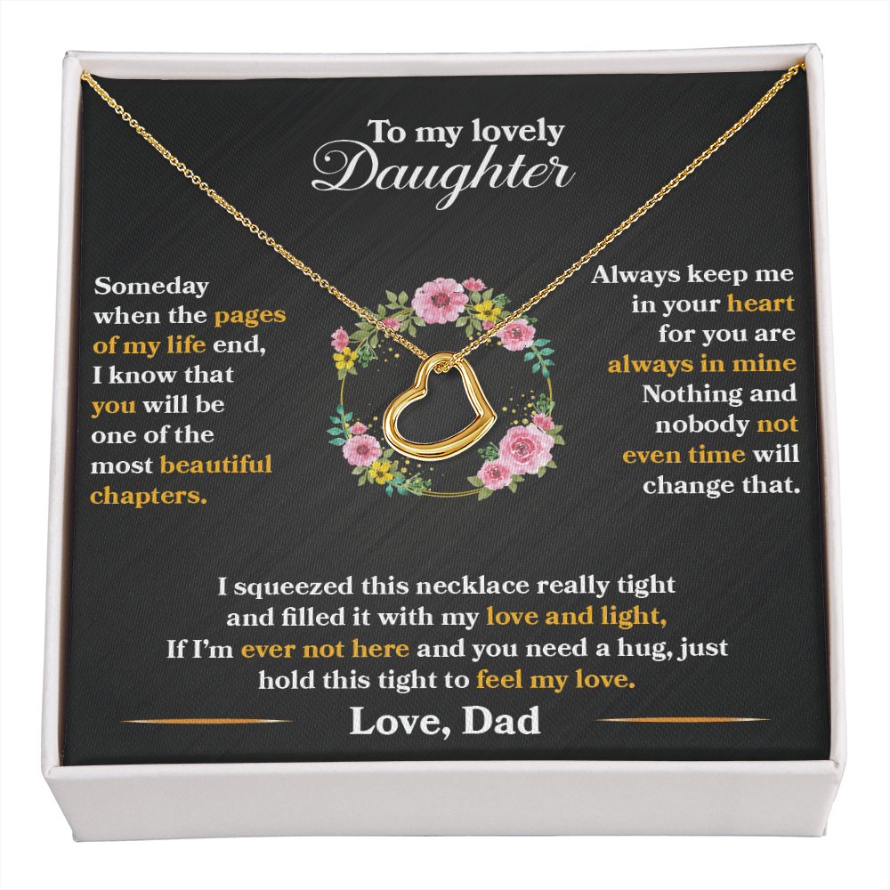 Daughter - Always Keep Me In Your Heart - Delicate Heart Necklace