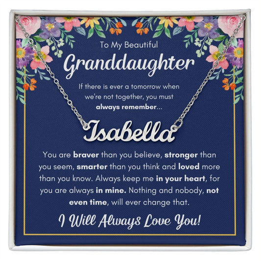 Custom name granddaughter gifts from grandma granddaughter necklace gifts for granddaughter grandmother granddaughter necklace from grandpa