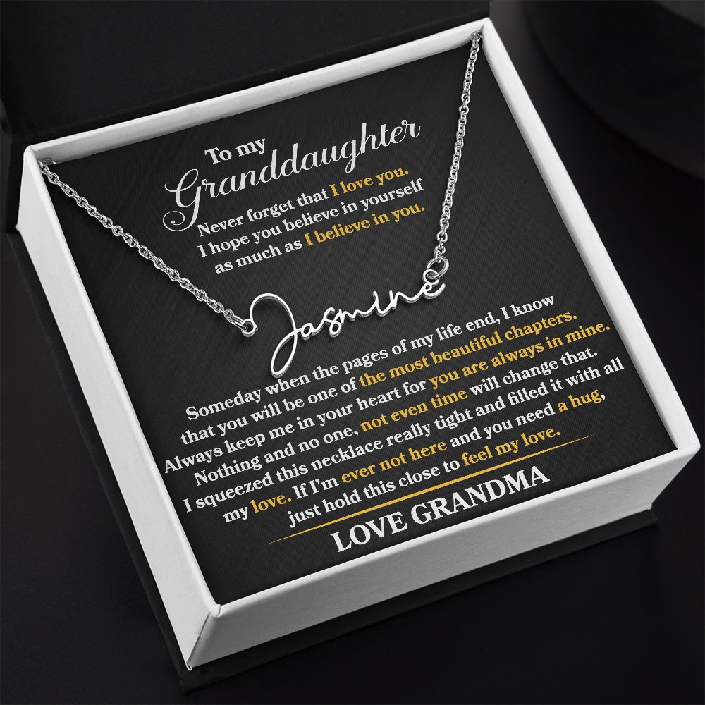 Granddaughter - Never Forget That I Love You - Signature Name Necklace
